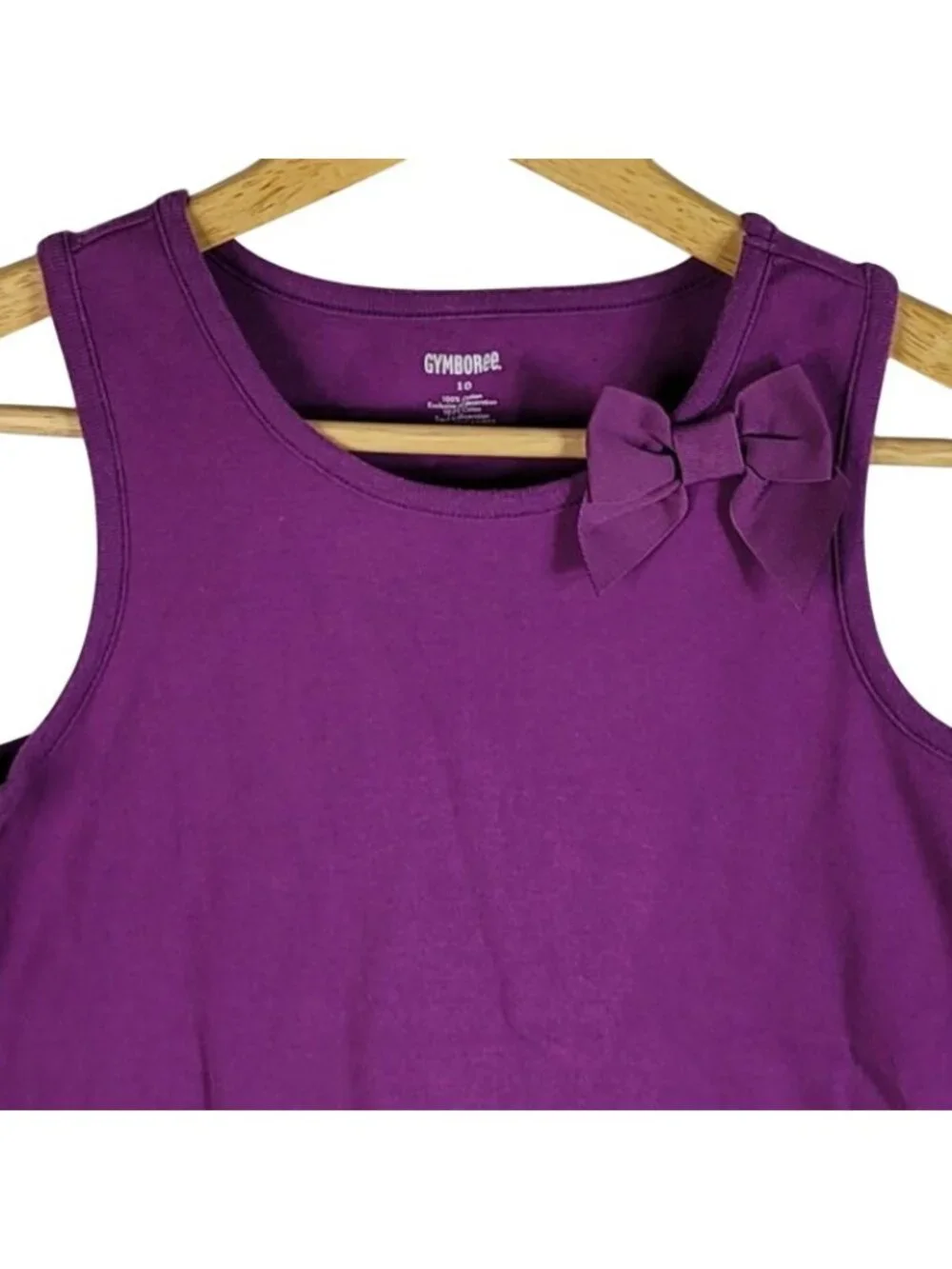 Gymboree Girls Tank Top Purple Size 10 Sleeveless Bow Trim Pullover 100% Cotton